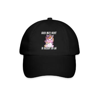Guck Mich Nicht In Diesem Ton An Einhorn - Baseballkappe - Schwarz/Schwarz - Vorne