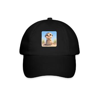 Meerkat Erdmännchen - Baseballkappe - Schwarz/Schwarz - Vorne