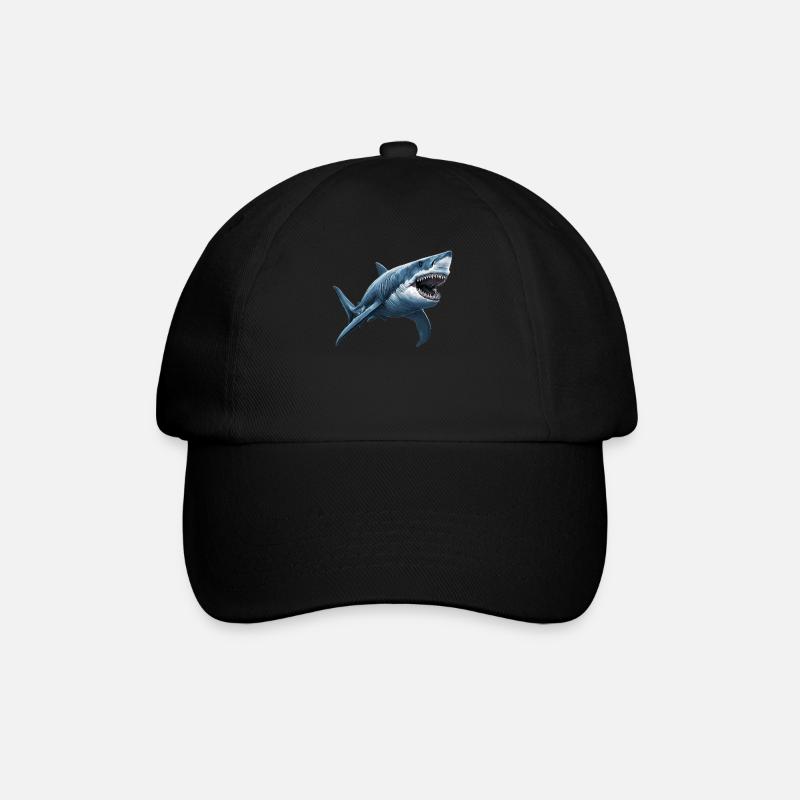 Weiße Haie Weißer Hai - Baseballkappe - Schwarz/Schwarz