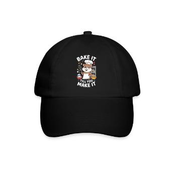 Süße Bäckerei: Backe Bis Du Es Schaffst - Baseballkappe - Schwarz/Schwarz - Vorne