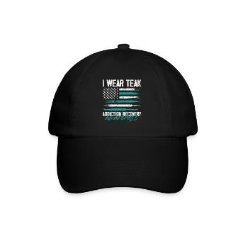 Je porte du teck addiction récupération sobriété - Casquette classique - noir/noir - Devant