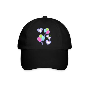 Enfants Coeur Coeurs Papillon Ballons Bébé - Casquette classique - noir/noir - Devant