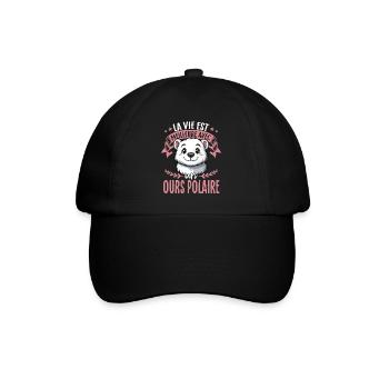 La vie est meilleure avec un ours polaire - süßer - Baseballkappe - Schwarz/Schwarz - Vorne