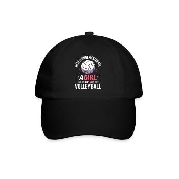 Volleyball Spruch Lustiges Volleyball Geschenk - Baseballkappe - Schwarz/Schwarz - Vorne