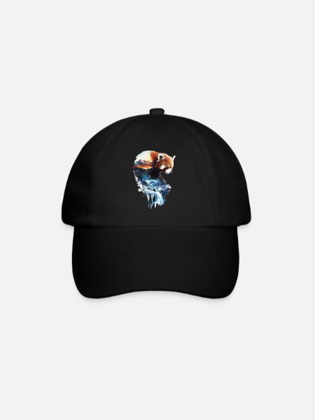 Roter Panda - Baseballkappe - Schwarz/Schwarz