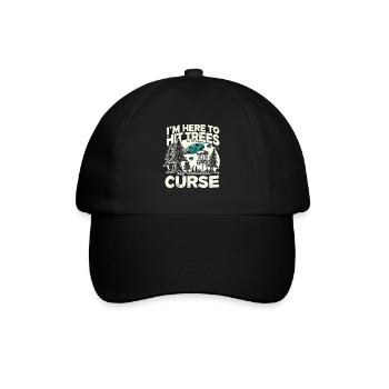 Ich bin hier, um Bäume zu schlagen und zu fluchen - Baseballkappe - Schwarz/Schwarz - Vorne