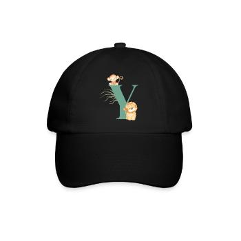 Lettre y vert animaux jungle - Casquette classique - noir/noir - Devant