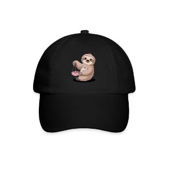 Libra Zodiac Sign Sloth with Libra - Baseball Cap - black/black - Front