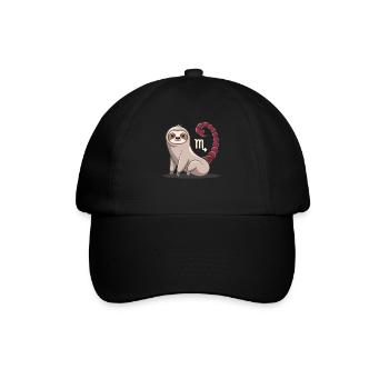 Scorpio Zodiac Sign Sloth Illustration With - Baseball Cap - black/black - Front