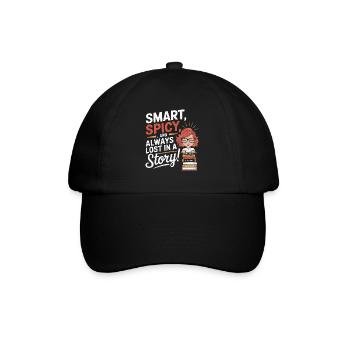 Redhead Bookworm Ginger Hair Reading Books - Baseball Cap - black/black - Front