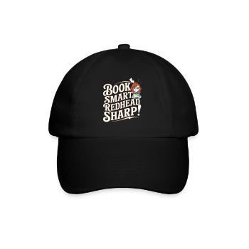 Rothaariger Bücherwurm Ingwer Haare Lesebücher - Baseballkappe - Schwarz/Schwarz - Vorne