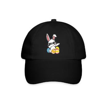 Dabbing Osterhase Ostern - Baseballkappe - Schwarz/Schwarz - Vorne