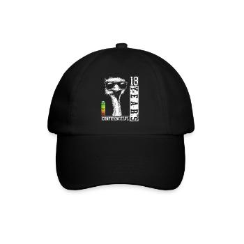 18 Jahre Geburtstag Teenager Strauß Vogel Geschenk - Baseballkappe - Schwarz/Schwarz - Vorne