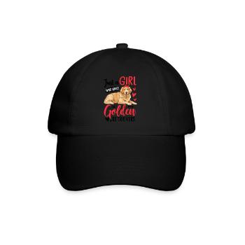 Just A Girl Who Loves Golden Retrievers - Baseballkappe - Schwarz/Schwarz - Vorne
