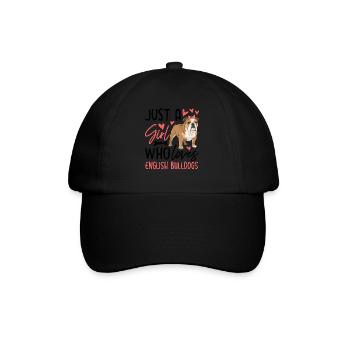 Juste une fille qui aime les bouledogues anglais - Casquette classique - noir/noir - Devant