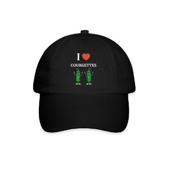 Zucchini-Humor - Baseballkappe - Schwarz/Schwarz - Vorne