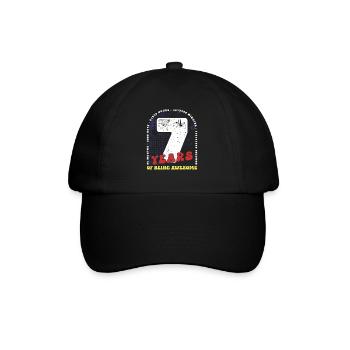 7 Jahre Geburtstag Monate Tage Stunden Minuten - Baseballkappe - Schwarz/Schwarz - Vorne