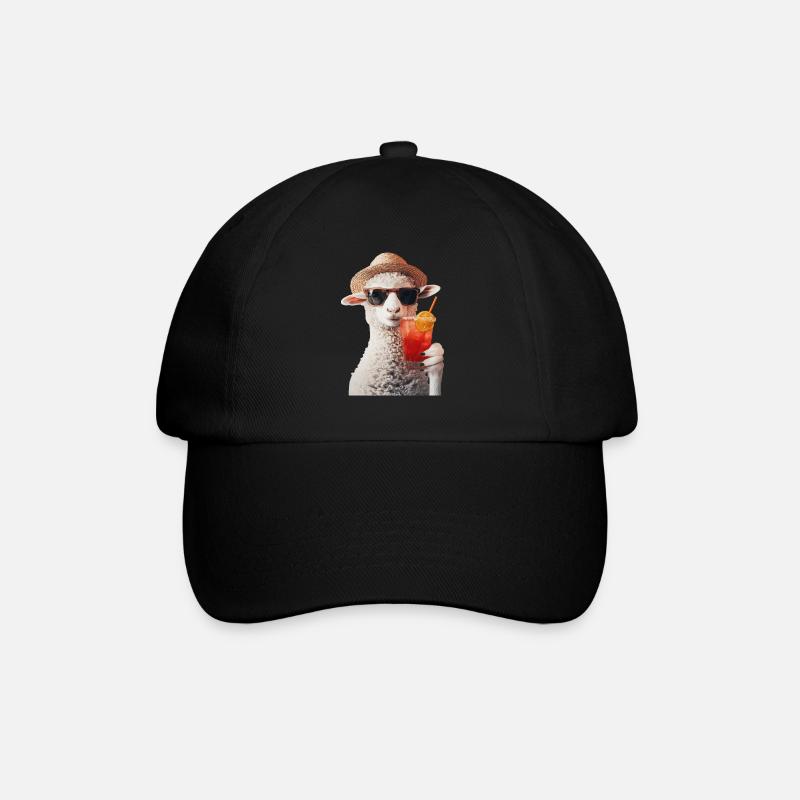 Schaf - Baseballkappe - Schwarz/Schwarz