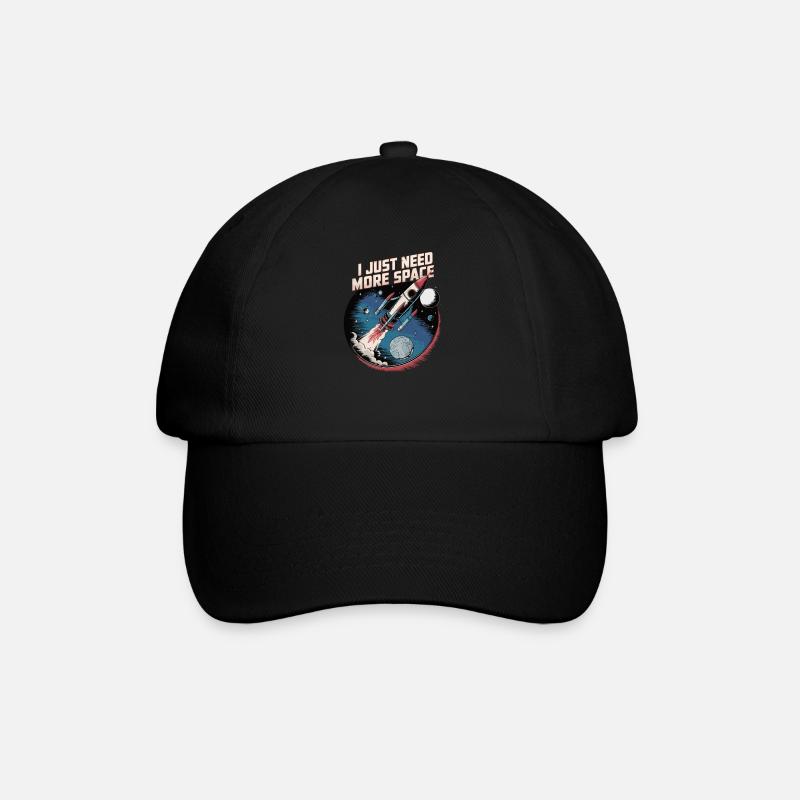 I Just Need More Space – Rocket - Baseballkappe - Schwarz/Schwarz