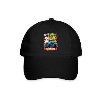 Dinosaur 2nd Birthday Monster Truck - Baseball Cap - black/black - Front
