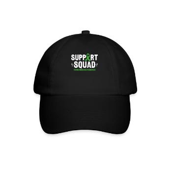 Support Squad Green Ribbon Kidney Transplant - Baseball Cap - black/black - Front