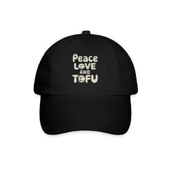 Peace Love et Tofu Végétalien Végétarien - Casquette classique - noir/noir - Devant