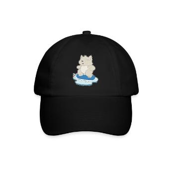 Katze Snowboarder Snowboard - Baseballkappe - Schwarz/Schwarz - Vorne