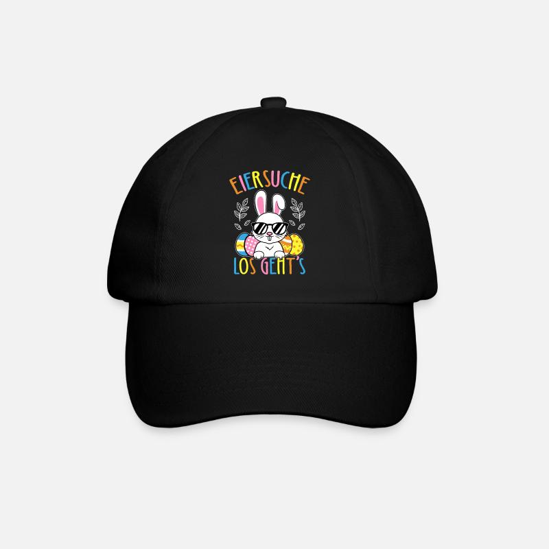 Egg Hunt Let's Go Easter Easter Bunny Easter Eggs - Baseball Cap - black/black
