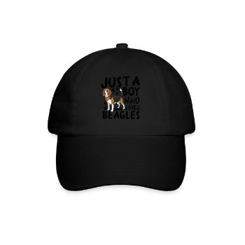 Just A Boy Who Loves Beagles - Baseballkappe - Schwarz/Schwarz - Vorne