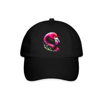Flamingo - Baseballkappe - Schwarz/Schwarz - Vorne