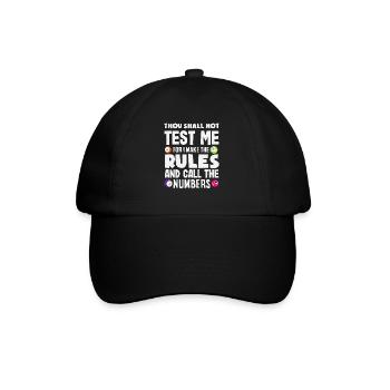 Bingo Spieler Ich Mache Die Regeln Und Zahlen - Baseballkappe - Schwarz/Schwarz - Vorne