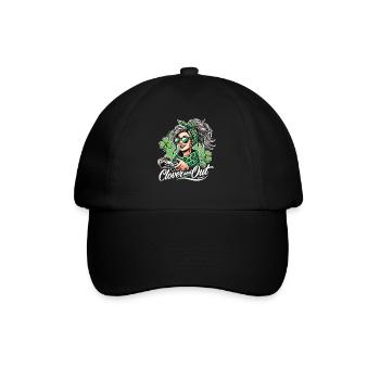St. Patrick's Day Gamer Girl style clover and out - Baseball Cap - black/black - Front