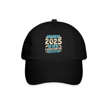ABITURIENT 2025 AB SOFORT Abi Geschafft Lustiges - Baseballkappe - Schwarz/Schwarz - Vorne