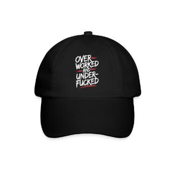Ausgefallener, überarbeiteter und unterfickter Graffiti-Stil - Baseballkappe - Schwarz/Schwarz - Vorne