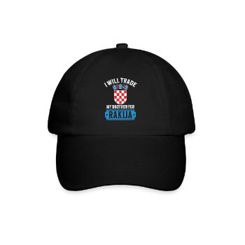 Je vais échanger mon frère contre du rakija - Casquette classique - noir/noir - Devant