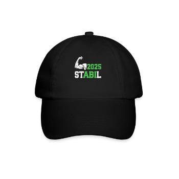 Abitur Abschluss 2025 STABIL Abi Geschafft Lustig - Baseballkappe - Schwarz/Schwarz - Vorne