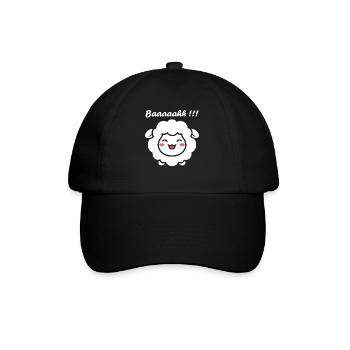 Schaf - Baseballkappe - Schwarz/Schwarz - Vorne