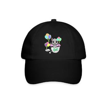 Fledermaus Baby Geburt Kinder Eierschale - Baseballkappe - Schwarz/Schwarz - Vorne