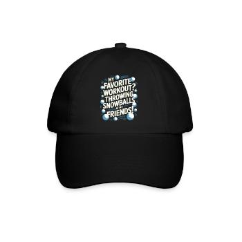 Mon entraînement préféré ? Lancer des boules de neige sur ma frite - Casquette classique - noir/noir - Devant