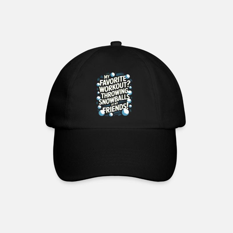 Mein Lieblingstraining? Schneebälle auf meine Pommes werfen - Baseballkappe - Schwarz/Schwarz