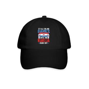 C’est tout le plaisir et les jeux jusqu’à la rakija - Casquette classique - noir/noir - Devant