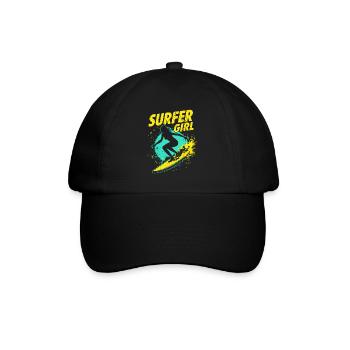Surfer Girl Surferin Wellenreiten Surfen Surfer - Baseballkappe - Schwarz/Schwarz - Vorne
