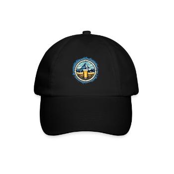 Mountain and Beer Adventure Design - Baseball Cap - black/black - Front