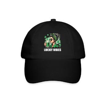 St. Patrick's Day Lucky Vibes Stil - Baseballkappe - Schwarz/Schwarz - Vorne
