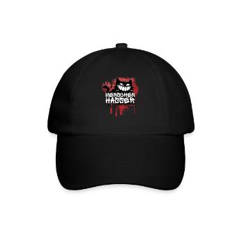 Menschenhasser Katze – Für alle, die ehrlich sind - Baseballkappe - Schwarz/Schwarz - Vorne