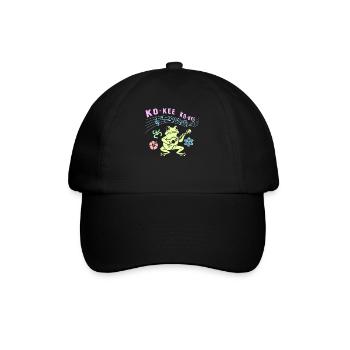 Ko-Kee Frog spielt Gitarre Melodie - Baseballkappe - Schwarz/Schwarz - Vorne