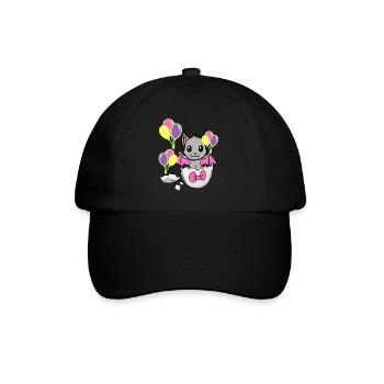 Fledermaus Baby Geburt Geburtstag Kinder Kind Ei - Baseballkappe - Schwarz/Schwarz - Vorne