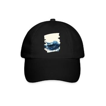 Waves and sea - Baseball Cap - black/black - Front