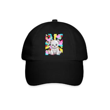 Ours en peluche rétro Ours ours Enfants Bébé des années 80 - Casquette classique - noir/noir - Devant