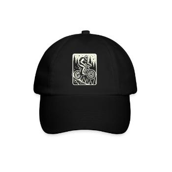 Aventure à vélo avec Bigfoot dans la forêt - Casquette classique - noir/noir - Devant
